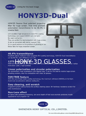 المزدوج العارض 3D السينمائي نظم السلبي 3D الاستقطاب مرشح Hihg النفاذية