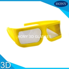 أصفر كبير الإطار الخطي المستقطب نظارات 3D 148 * 52 * 155MM للسينما