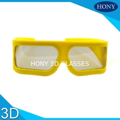 أصفر كبير الإطار الخطي المستقطب نظارات 3D 148 * 52 * 155MM للسينما
