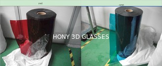 عالية الكفاءة ورقة الاستقطاب ورقة فيلم سماوي أحمر عدسة جعل نظارات 3D الأحمر الأزرق