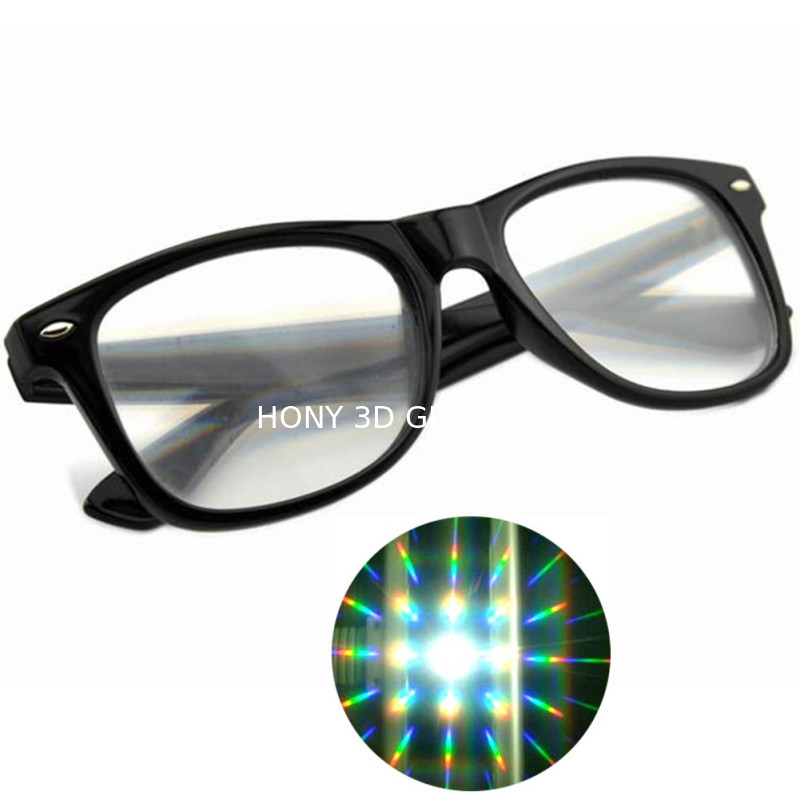 في نهاية المطاف 3D حيود النظارات بريزم تأثير EDM قوس قزح الهذيان النظارات الشمسية