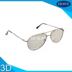 الإطار المعدني الخطي المستقطب 3D نظارات فضي أبيض Scratech فيلم واقية