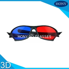 البلاستيك النقش النقش 3D نظارات واسعة الزاوية الأحمر العدسات الزرقاء الإطار الأسود